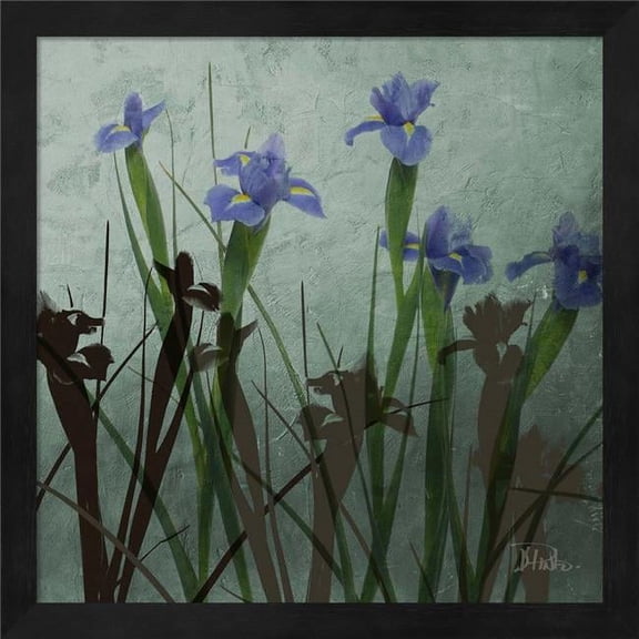 Metaverse R870472-0120000-AEAAAAEAN4 13.25 x 13.25 in. Blue Irises I Framed Wall Art by Patricia Pinto