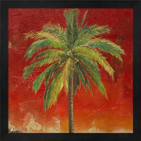 Metaverse R870486-0120000-AEAAAAEAN4 13.25 x 13.25 in. La Palma on Red I Framed Wall Art by Patricia Pinto