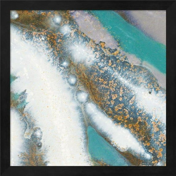 Metaverse R877003-0120000-AEAAAAEAN4 13.25 x 13.25 in. Blue Marble B Framed Wall Art by Jay Zinn