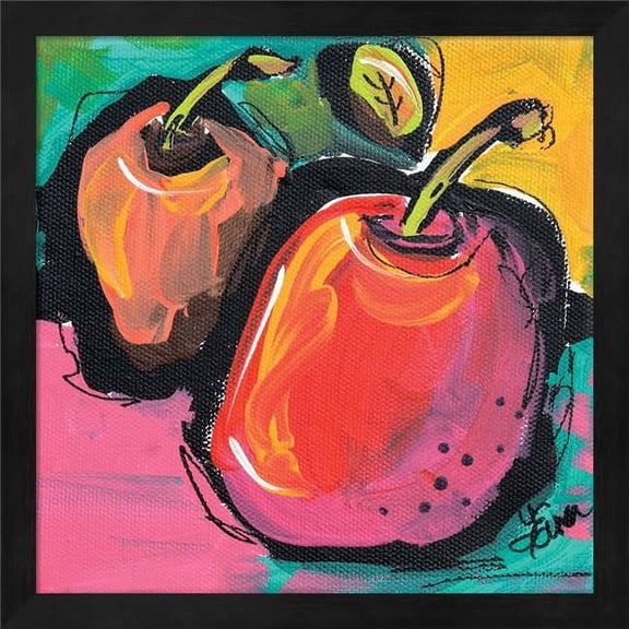 Metaverse R877271-0120000-AEAAAAEAN4 13.25 x 13.25 in. Zany Apples Framed Wall Art by Terri Einer