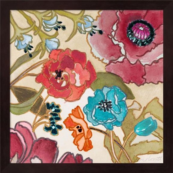 Metaverse R910856-0120000-AEAAAADAN4 13.25 x 13.25 in. Le Jardin Colorful II Framed Wall Art by Lanie Loreth