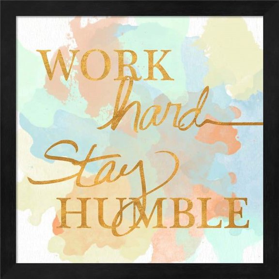 Metaverse R911267-0120000-AEAAAAEAN4 13.25 x 13.25 in. Dream Big & Work Hard Watercolor II Framed Wall Art by SD Graphics Studio