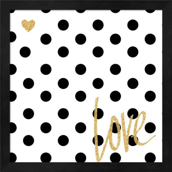 Metaverse R911310-0120000-AEAAAAEAN4 13.25 x 13.25 in. Love with Dots Framed Wall Art by SD Graphics Studio