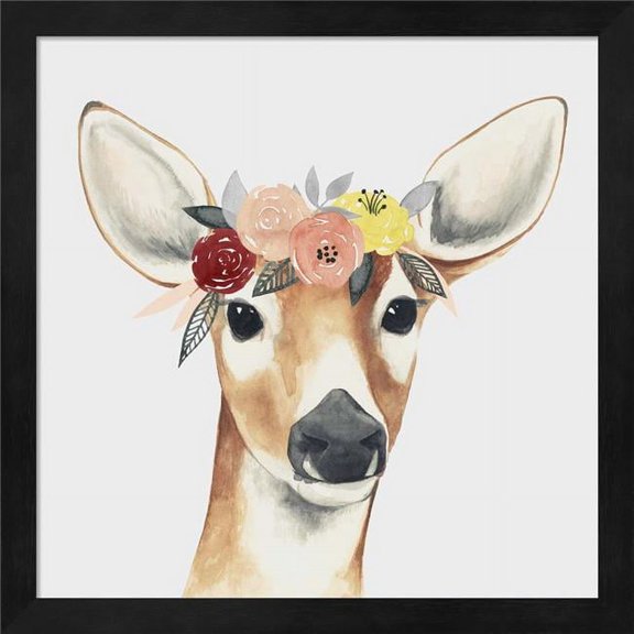 Metaverse R947742-0120000-AEAAAAEAN4 13.25 x 13.25 in. Flower Crown Forester I Framed Wall Art by Grace Popp