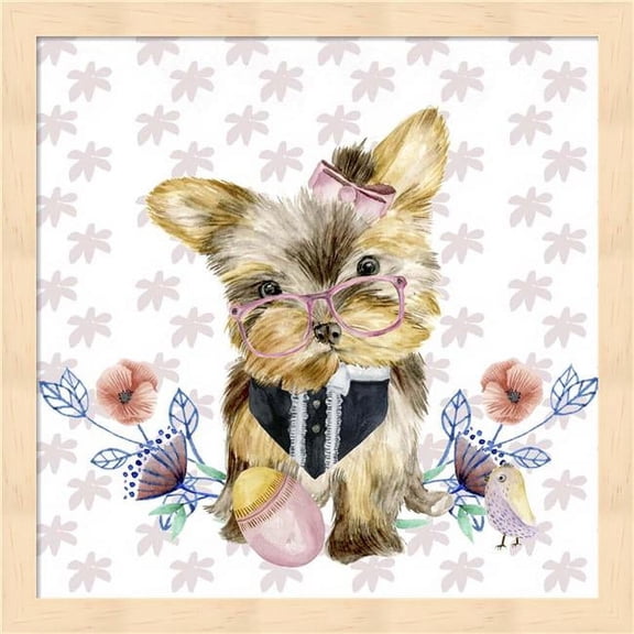 Metaverse R947942-0120000-AEAAAACAN4 13.25 x 13.25 in. Easter Pups IV Framed Wall Art by Melissa Wang