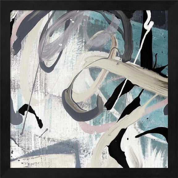 Metaverse R949281-0120000-AEAAAAEAN4 13.25 x 13.25 in. Tangled I Teal Framed Wall Art by Posters International Studio