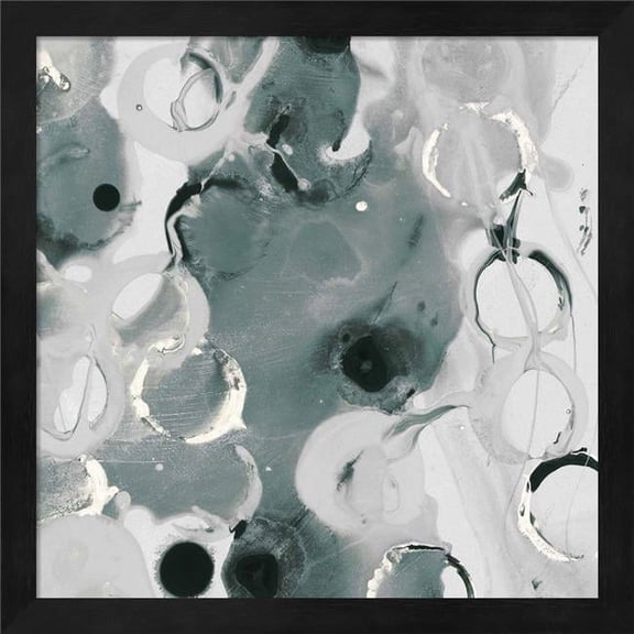 Metaverse R949291-0120000-AEAAAAEAN4 13.25 x 13.25 in. Teal Spatter IV Framed Wall Art by Posters International Studio