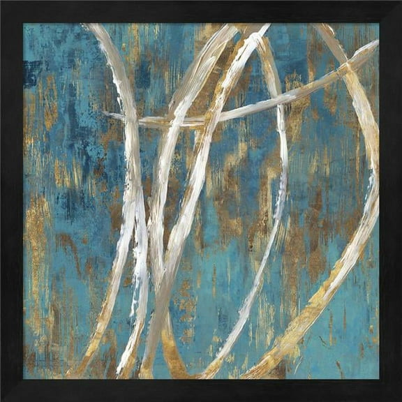 Metaverse R949689-0120000-AEAAAAEAN4 13.25 x 13.25 in. Teal Abstract II Framed Wall Art by PI Galerie