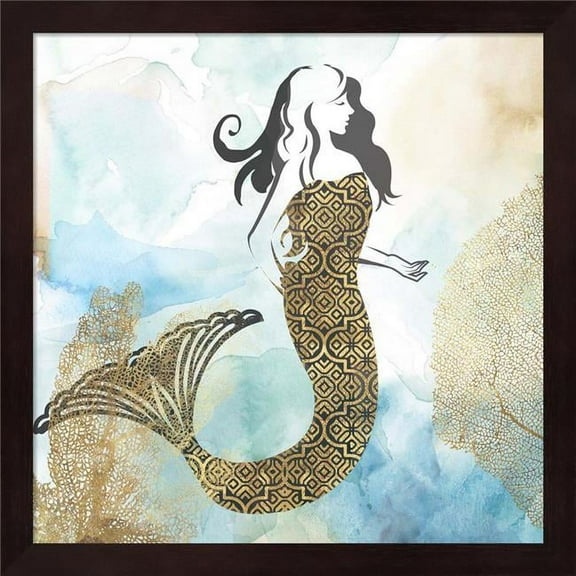 Mermaid I by PI Galerie, Framed Wall Art, 13.25W x 13.25H