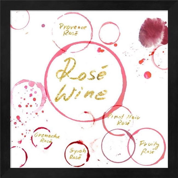 Rose Wine by Posters International Studio, Framed Wall Art, 13.25W x 13.25H