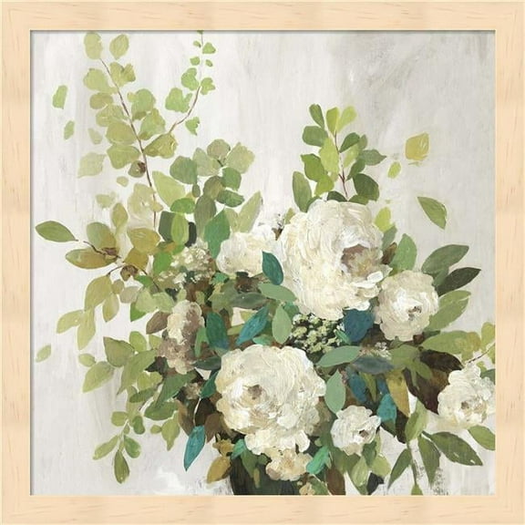 Metaverse R950348-0120000-AEAAAACAN4 13.25 x 13.25 in. White Roses Framed Wall Art by Asia Jensen
