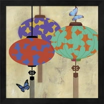 Metaverse R950870-0120000-AEAAAAEAN4 13.25 x 13.25 in. Butterfly Lanterns Framed Wall Art by Posters International Studio