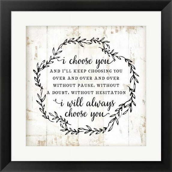 Metaverse R953838-0140000-AMAEAGOEDM 19.5 x 19.5 in. I Choose You Framed Wall Art by Jennifer Pugh