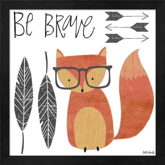 Metaverse R953913-0120000-AEAAAAEAN4 13.25 x 13.25 in. Be Brave Framed Wall Art by Katie Doucette