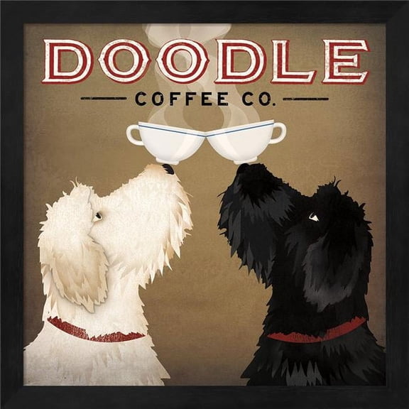 Metaverse R959234-0120000-AEAAAAEAN4 13.25 x 13.25 in. Doodle Coffee Double IV Framed Wall Art by Ryan Fowler