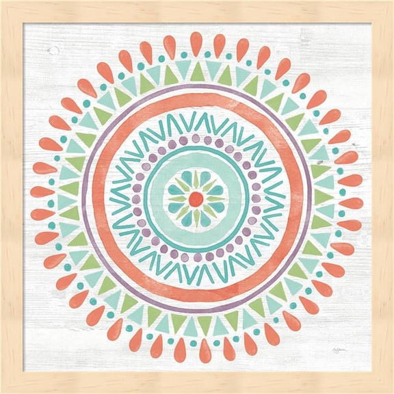 Metaverse R959504-0120000-AEAAAACAN4 13.25 x 13.25 in. Lovely Llamas Mandala I Framed Wall Art by Mary Urban