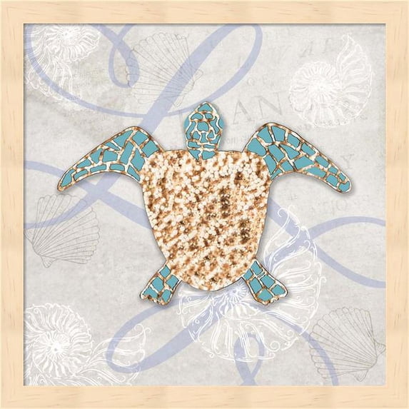 Metaverse R960061-0120000-AEAAAACAN4 13.25 x 13.25 in. Sea Side Gypsy - Turtle Framed Wall Art by LightBoxJournal