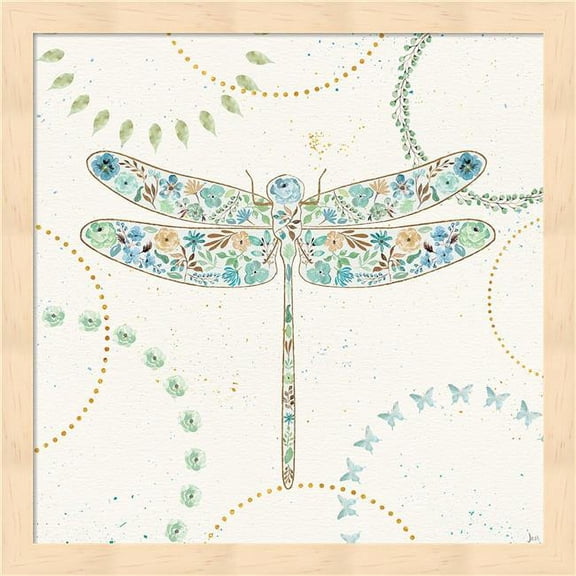 Metaverse R962926-0120000-AEAAAACAN4 13.25 x 13.25 in. Flutterby Blooms III Framed Wall Art by Jess Aiken