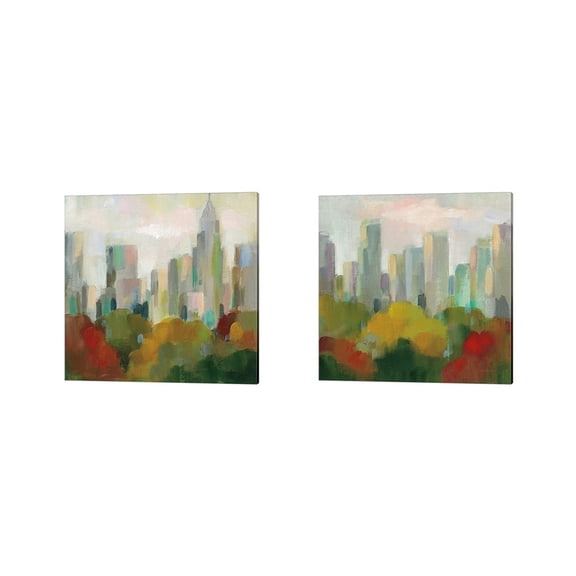 Metaverse Silvia Vassileva 'NYC Central Park' Canvas Art (Set of 2)