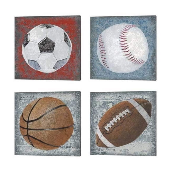 Metaverse Studio W 'Grunge Sporting' Canvas Art (Set of 4)