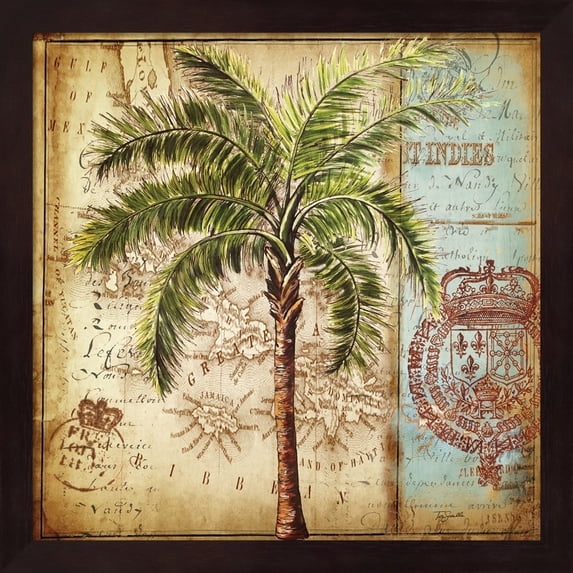 Metaverse Tre Sorelle Studios 'Antique Nautical Palms II' Framed Art