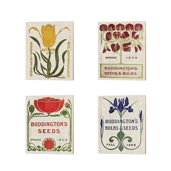 Metaverse Vision Studio 'Flower Seed Packs' Canvas Art (Set of 4)