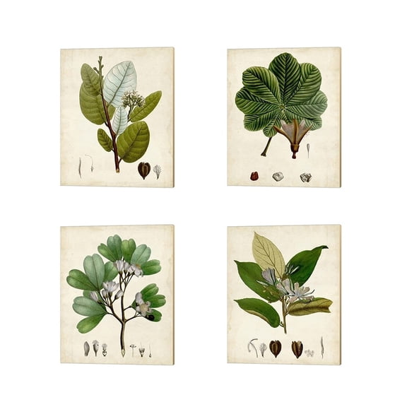 Metaverse Vision Studio 'Verdant Foliage A' Canvas Art (Set of 4)