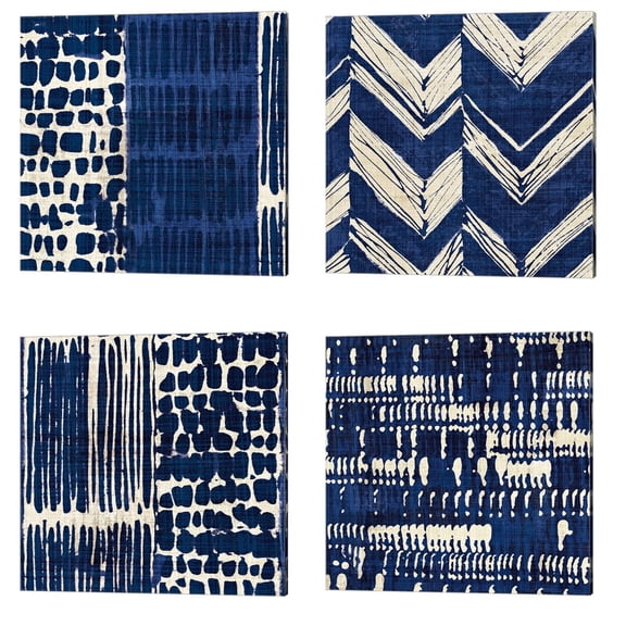 Metaverse Wild Apple Portfolio 'Indigo Batik' Canvas Art (Set of 4)