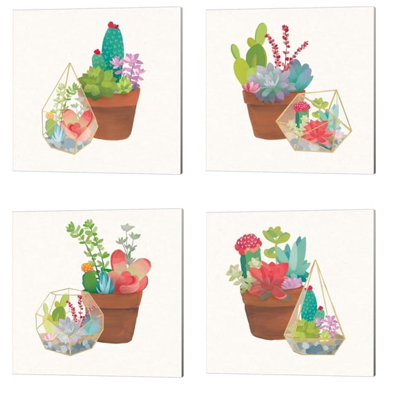 Metaverse Wild Apple Portfolio 'Succulent Garden' Canvas Art (Set of 4)