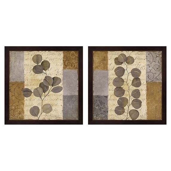 Metaverse Yuna 'Parchment' Framed Art (Set of 2)
