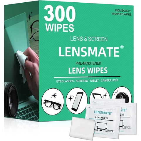 Lensmate  Lens Cleaner Wipes, Pre-Moistened Electronic Glasses Wipes, 300 Count