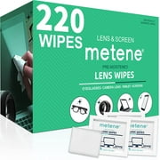 Metene Lens Wipes, Pre-Moistened Eye Glass Cleaner Wipes, 220 Count
