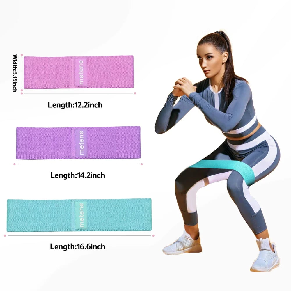 Metene Resistance Bands for Legs and Butt Fabric Exercise Loop Bands Yoga Pilates Rehab Fitness and Home Workout Strength Bands for Booty Walmart