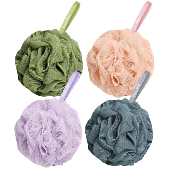 Shower Loofah Sponge 4 Pack, Body Wash Scrubber Exfoliator Loofa, Men Women Bathing Accessorie