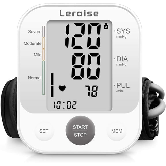 Upper Arm Blood Pressure Monitor with Speaker, 2 Users, 240 Recordings, Large Cuff, Large Display Screen