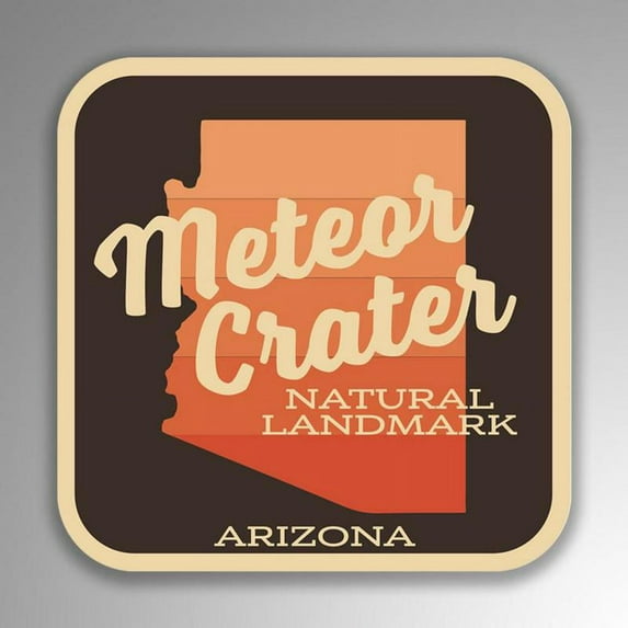Meteor Crater National Landmark Decal Sticker | 4-Inches By 4-Inches | Vinyl Sticker | UV Protective Laminate | SP198