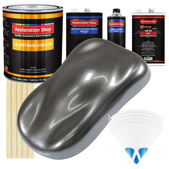 Meteor Gray Metallic Gallon URETHANE BASECOAT CLEARCOAT Car Auto Paint FAST Kit