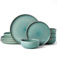 thumbnail image 1 of Famiware Meteor 12 Pieces Dinnerware Set, Peacock Green, 1 of 5