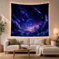 thumbnail image 1 of Meteor Shower Across Galactic Haze and Violet Clouds, Dramatic Fantasy Art for Space Lovers, Cosmic Sky Decor, Birthday Gift, Tapestry Wall Hanging for Gaming Room and Studio, 1 of 7