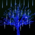 thumbnail image 1 of Meteor Shower Lights, 12 Inch Outdoor Icicles Christmas Lights, 8 Tubes 192 LED Connectable Iciclelights Snow Falling Lights for Xmas Wedding Party Tree Holiday Decor, Blue, 1 of 8