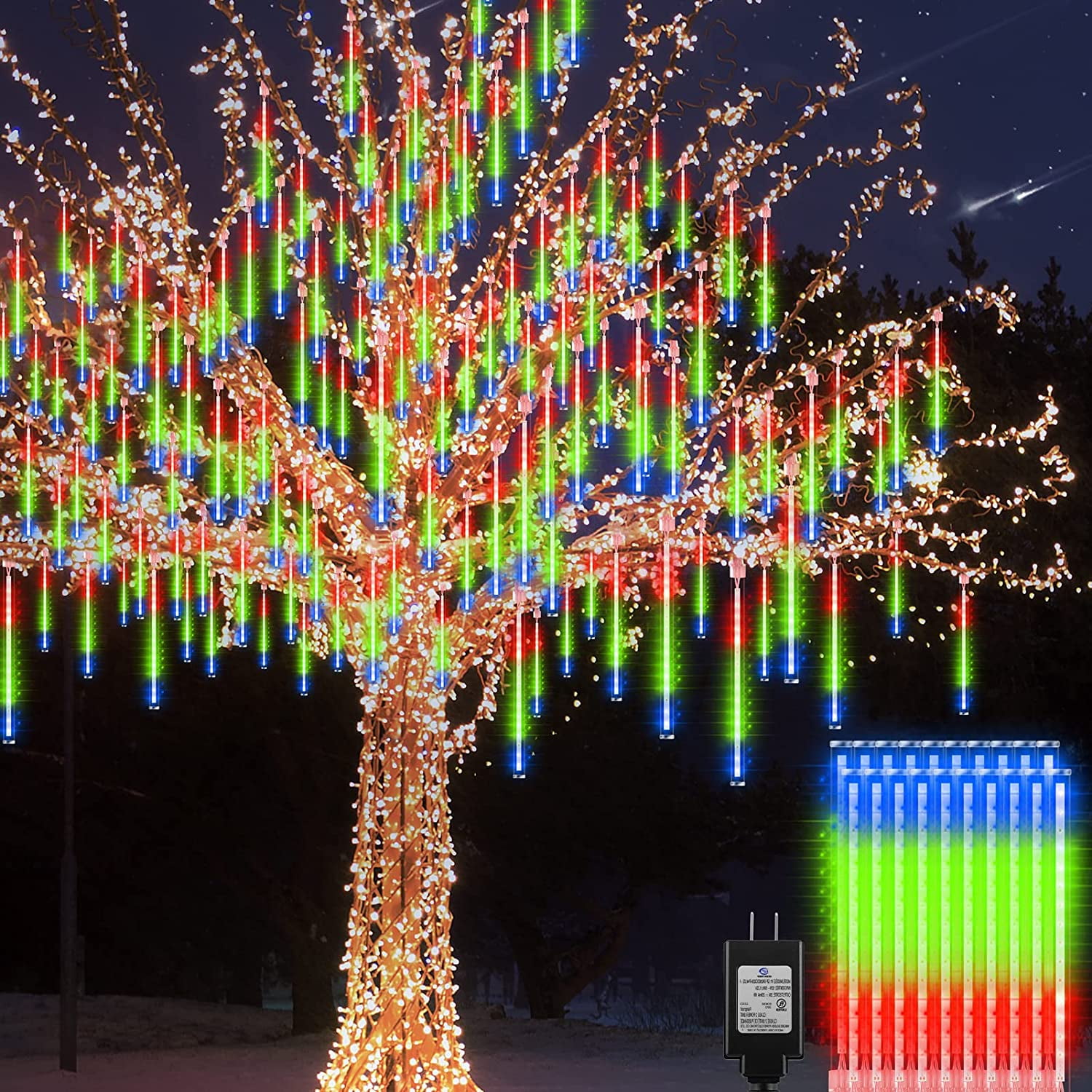 Meteor Shower Lights,Christmas Rain Lights for Indoor and Outdoor