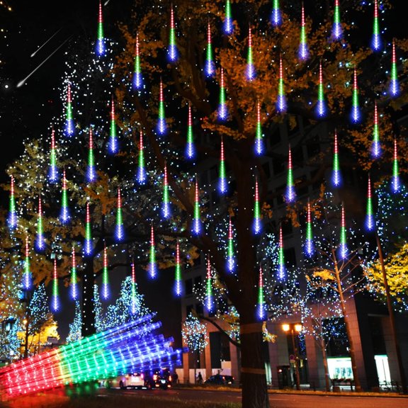 Meteor Shower Lights Outdoor Christmas Light 16Inch 360LED Multicolor