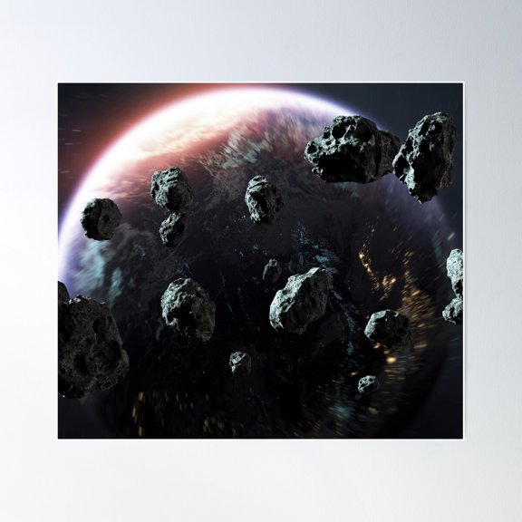 Meteor Shower On Earth Poster Wall Art, Modern Wall Decor For Living Room Bedroom, 8x12 UNFRAMED