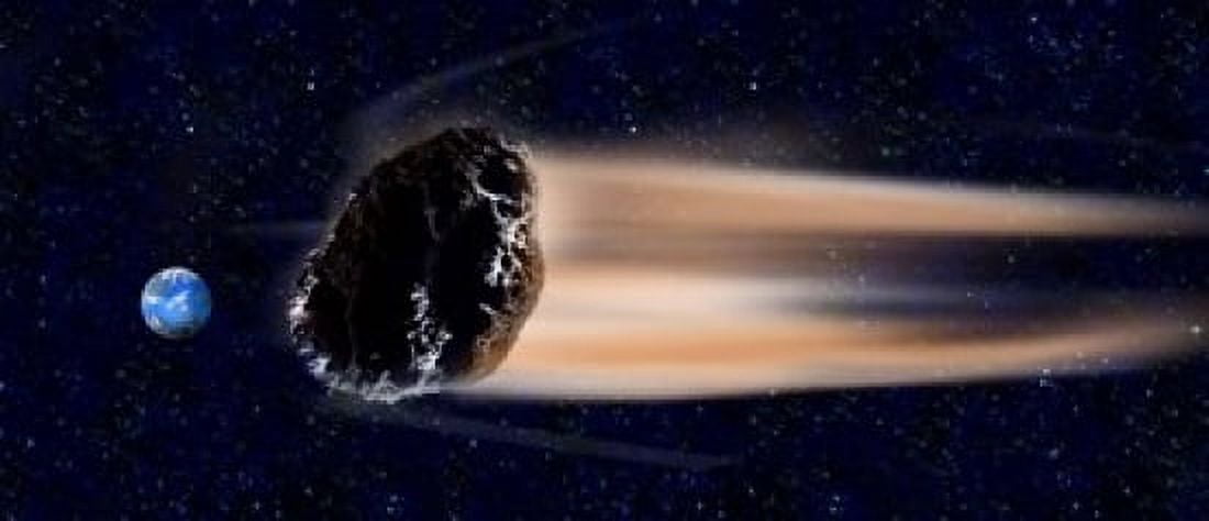 Meteor coming at earth Canvas Art - Panoramic Images (15 x 6)