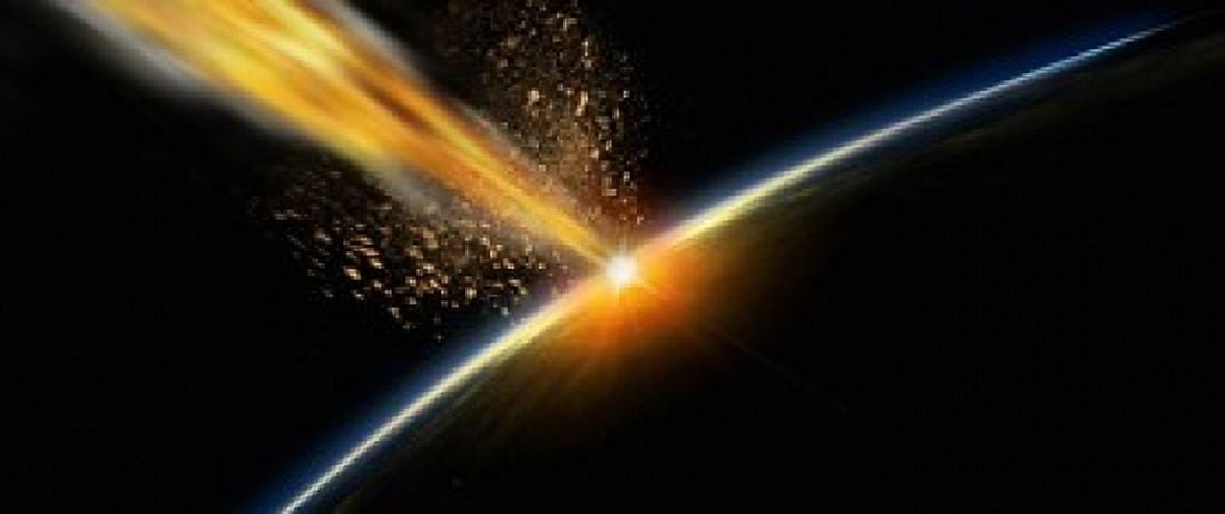Meteor hitting earth Canvas Art - Panoramic Images (15 x 6)