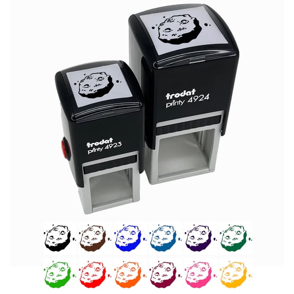 Meteorite Asteroid Space Rock Debris Self-Inking Rubber Stamp Ink Stamper - Brown Ink - Small 1 Inch