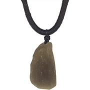Meteorite Australian Cintamani Necklace,Raw Solitaire Tektite Meteorite Necklace,Irregular Shape
