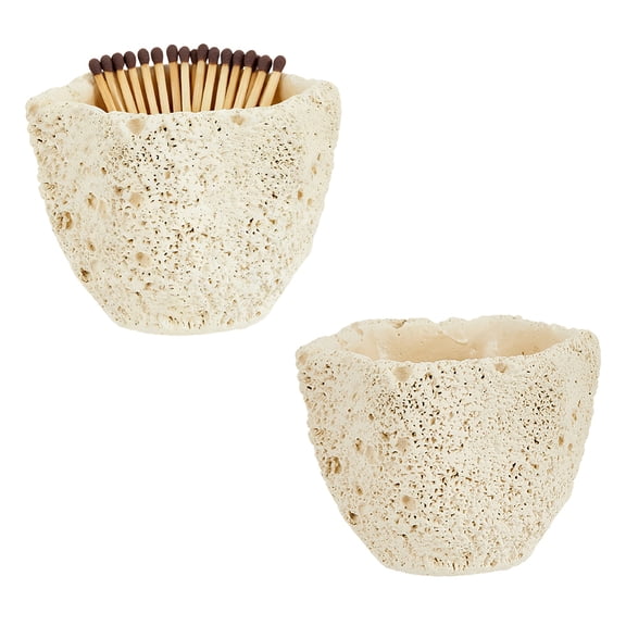 Meteorite Cement Candle Holders Home Decoration Vase Beige 80.5x74.5x60mm diy