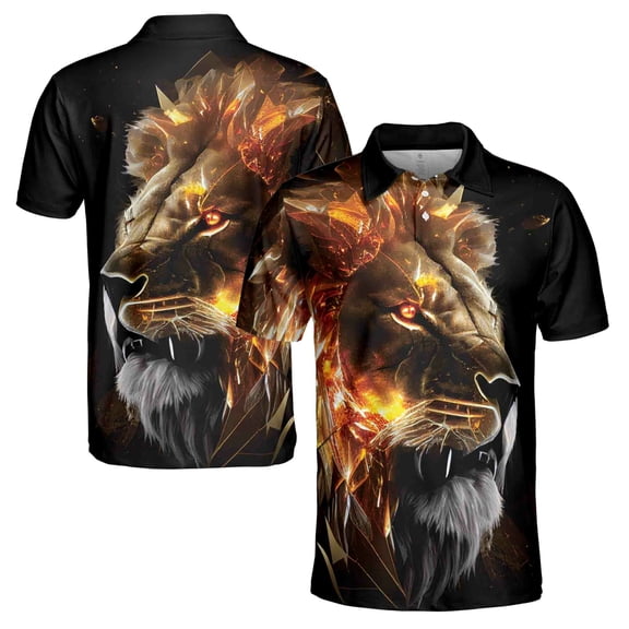 Meteorite Lion Passion Men's Polo Shirt S-5XL