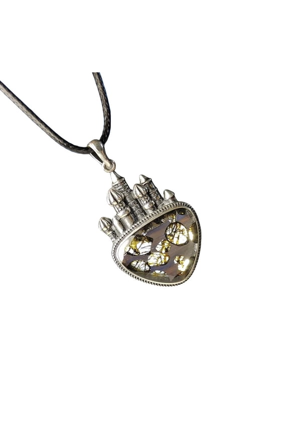 Meteorite Pendant Necklace ,Natural Brenham PALLASITE  Meteorite Material Collection - TB308